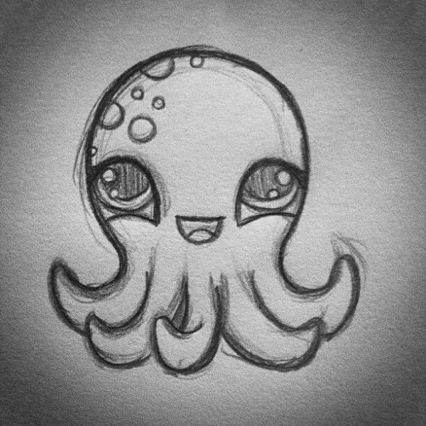 Рисунок осьминога для срисовки