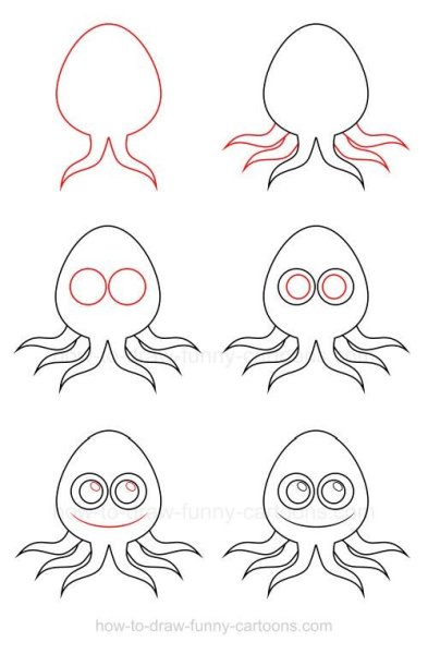 Осьминог карандашом