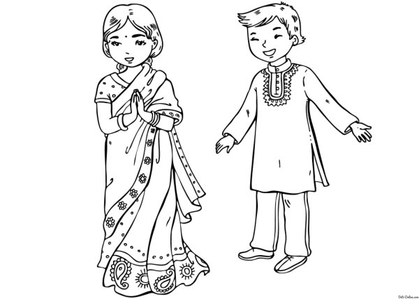 Костюмы народов мира раскраска