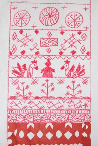 Узоры на старинном полотенце