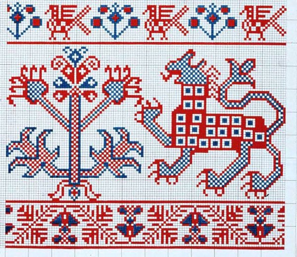 Русская народная вышивка легкая