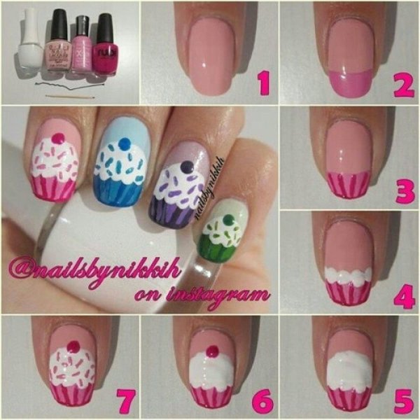 Схемы рисования на ногтях