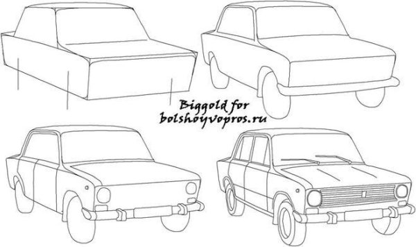 ВАЗ 2106 нарисовать спереди