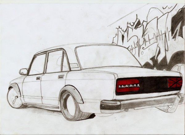 ВАЗ 2106 нарисовать спереди