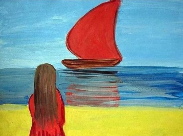 Ассоль Алые паруса раскраска