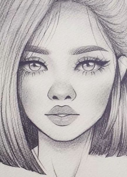 Лицо девушки рисунок
