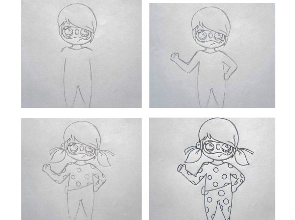 Поэтапный рисунок леди баг