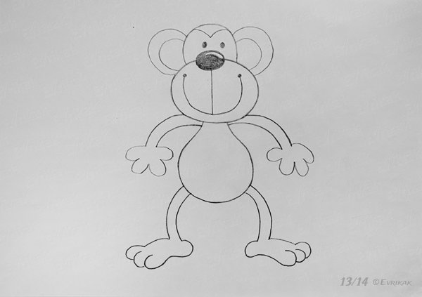 Нарисовать мартышку карандашом