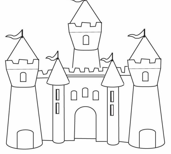 Башня средневековья для разукрашивания