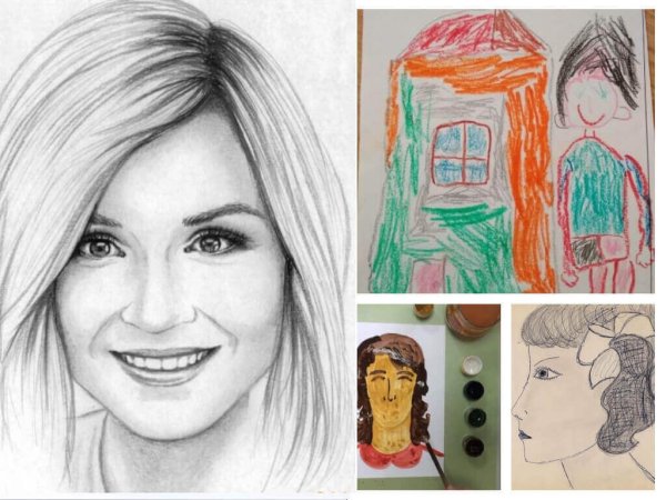 Поэтапное рисование лица женщины для детей