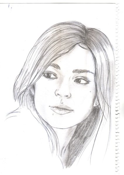 Лицо девушки рисунок карандашом