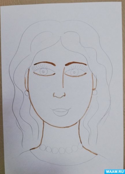 Поэтапное рисование портрета для дошкольников