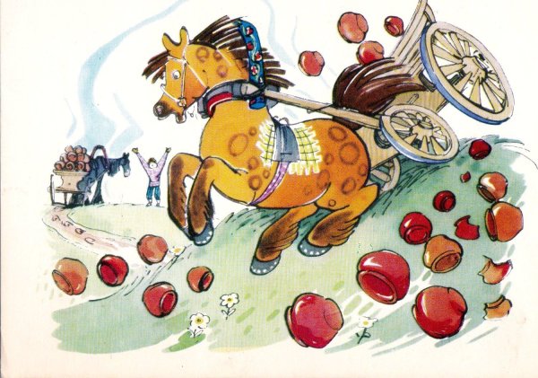 Иллюстрация к басне обоз карандашом