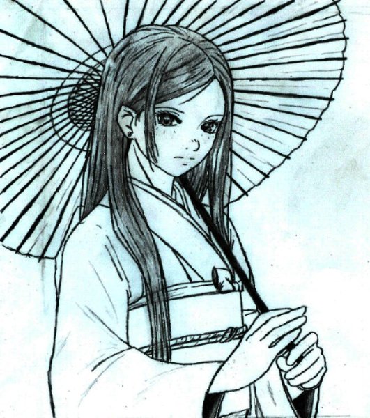 Японский пейзаж раскраска