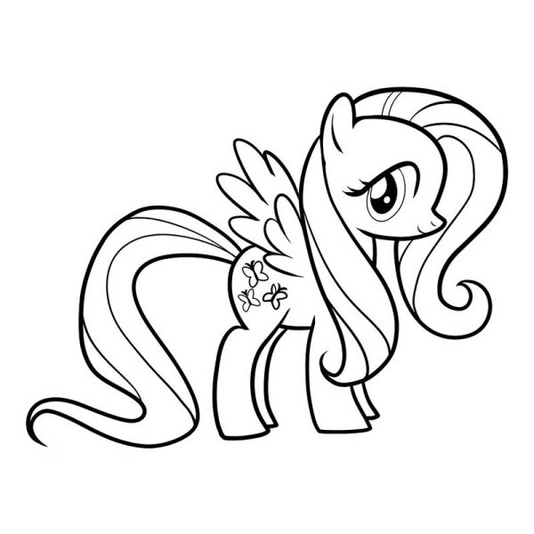 Пони Флаттершай раскраска на печать
