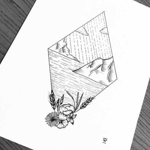 Рисунки для скетчбука в стиле Минимализм