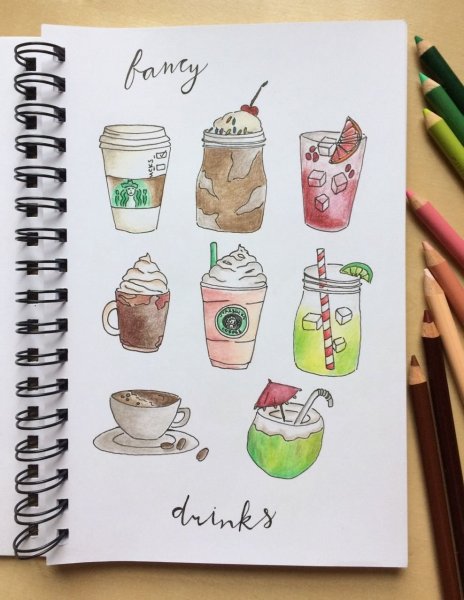 Летние рисунки в скетчбуке