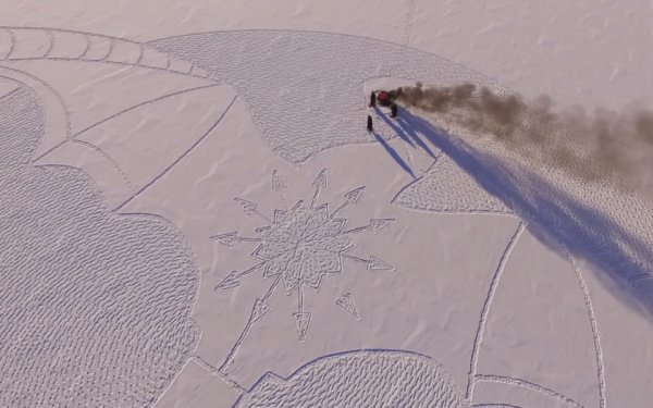 Саймон Бек рисунки на снегу