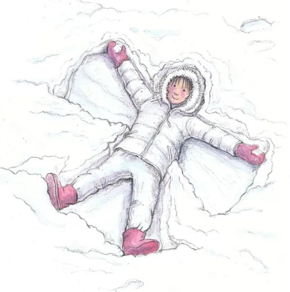 Снежный ангел на снегу