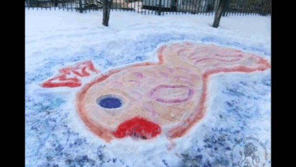 Снежные фигуры из снега плоские