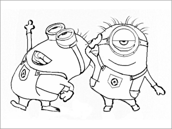Разукрашка для детей Миньон
