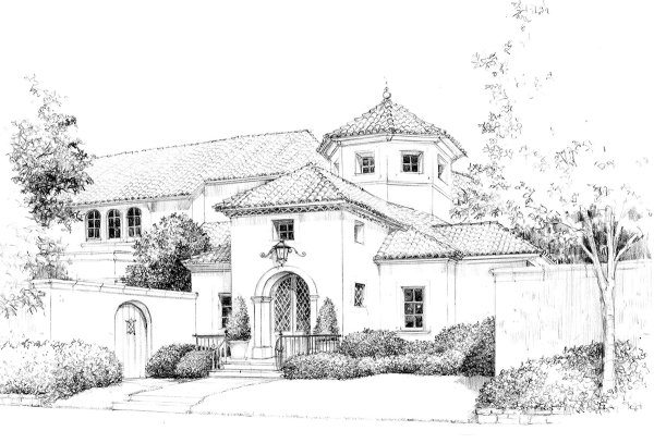 Деревенская усадьба рисунок