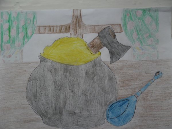 Раскраска к сказке каша из топора