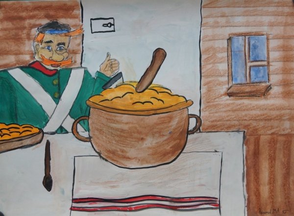 Иллюстрация к сказке каша из топора