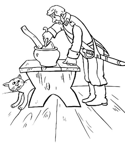 Рисунок к сказке каша из топора 1 класс