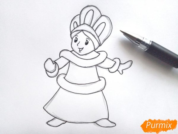 Самый легкий рисунок снегурочку карандашом