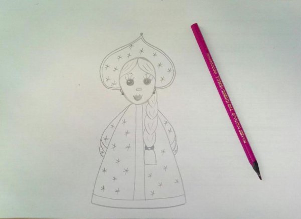 Пошагово рисование снегурчкидля детей