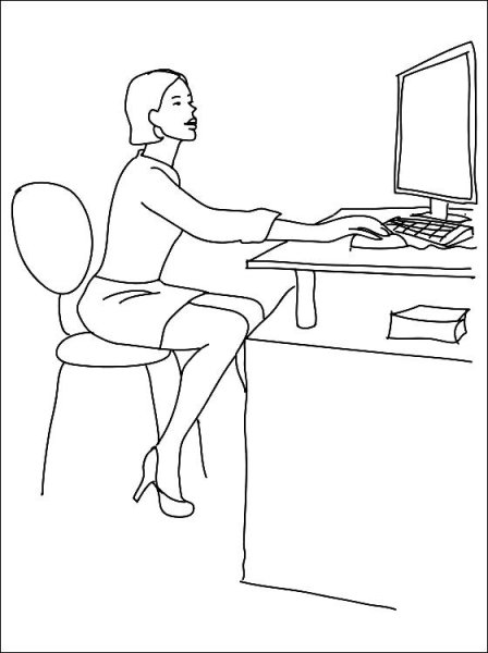 Человек сидит с ноутбуком иллюстрация