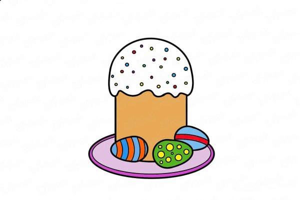 Рисунок Пасхальный кулич с яйцами