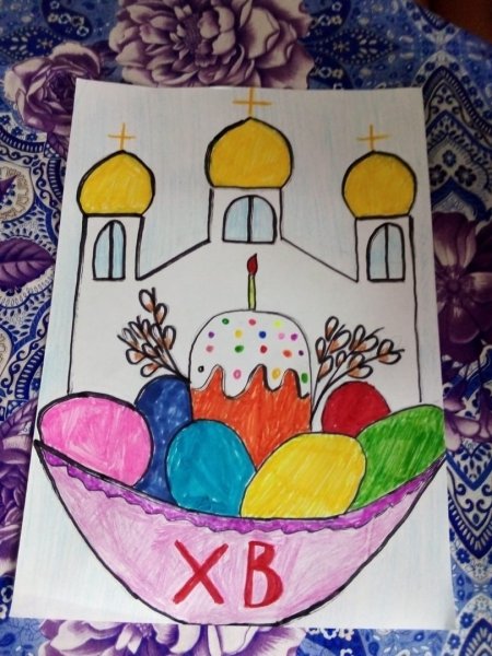Рисунок на Пасху карандашом