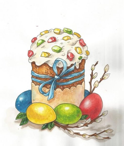 Рисунок на Пасху карандашом