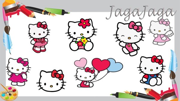 Раскраска котик с сердечком