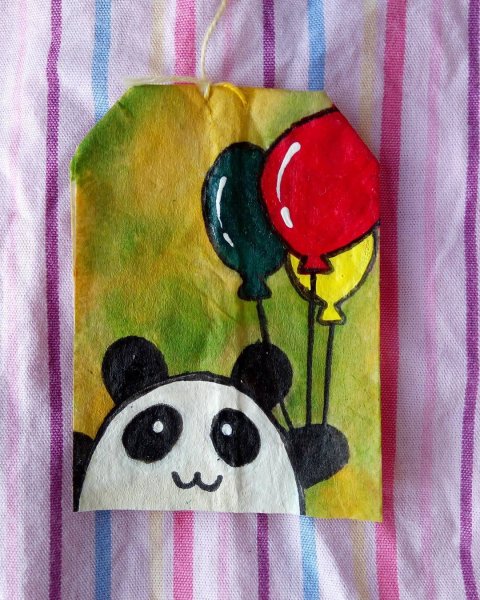 Рисование на чайных пакетиках