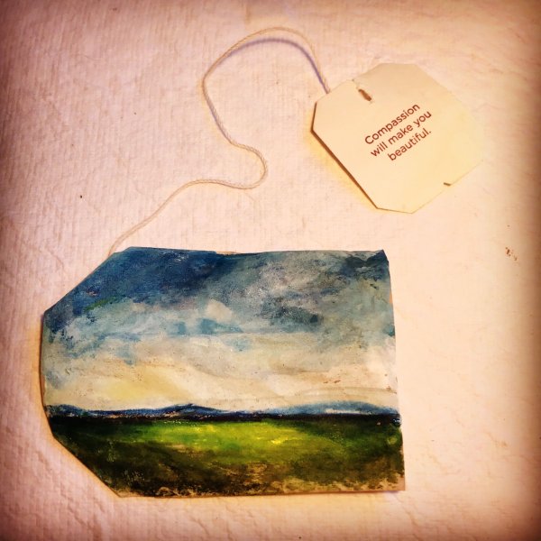 Чайный пакетик акварелью