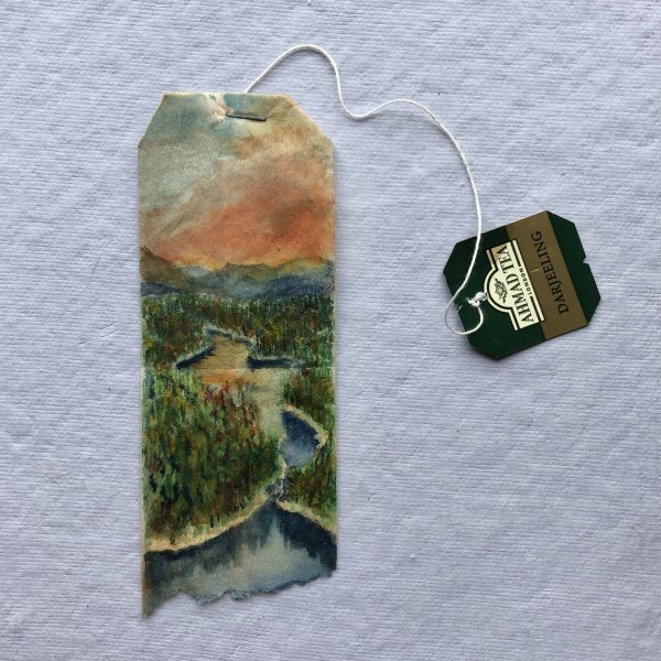 Рисование на чайных пакетиках