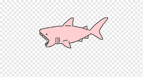 Розовая акула стикер