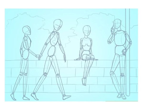 Девушка карандашом