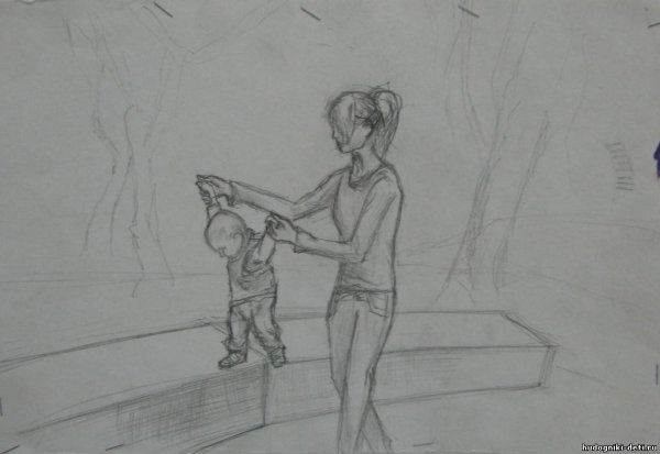 Человек карандашом в полный рост