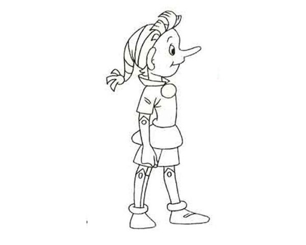 Буратино рисунок карандашом