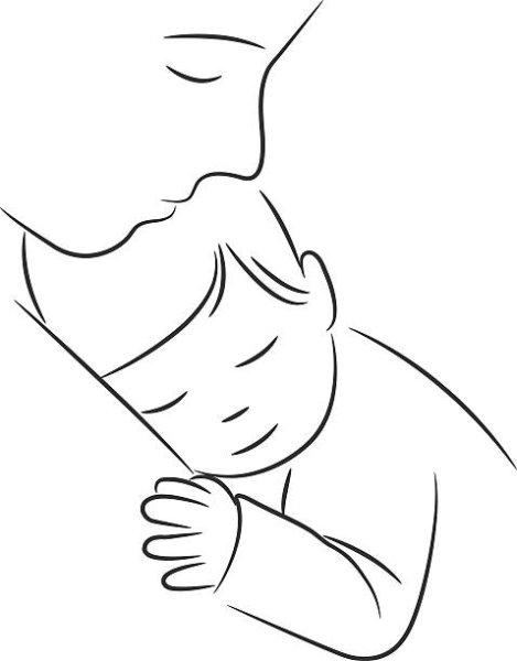 Мама с ребенком рисунок карандашом