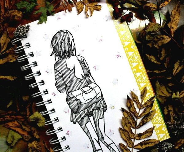 Грустные рисунки в скетчбуке