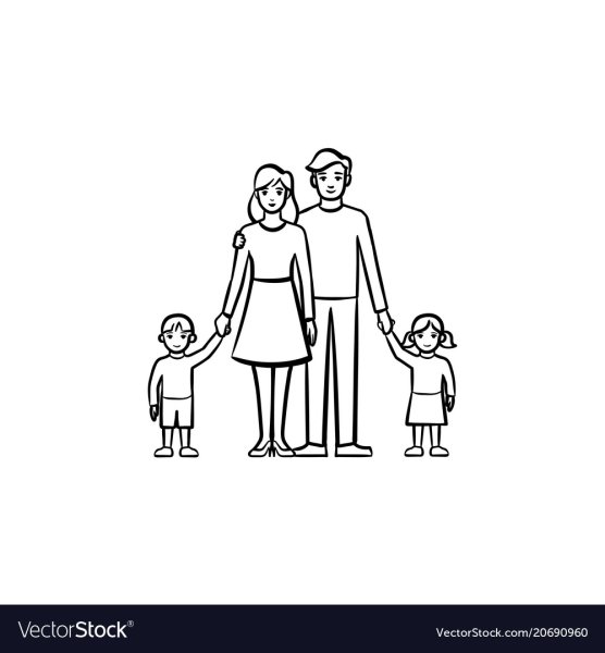 Карандашные зарисовки на тему семья