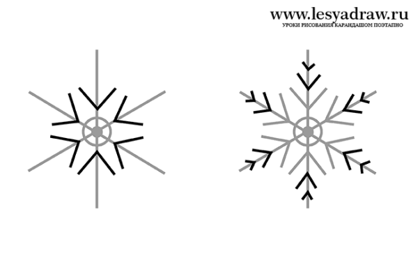Зарисовка снежинки