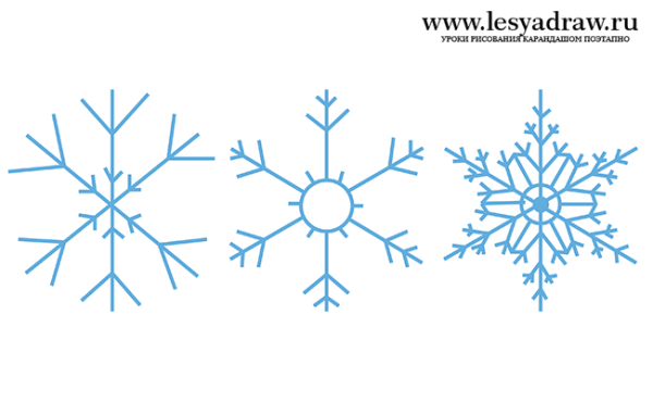 Снежинки красками простые и красивые