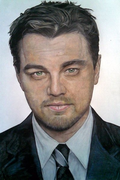 Портрет ди Каприо карандашом