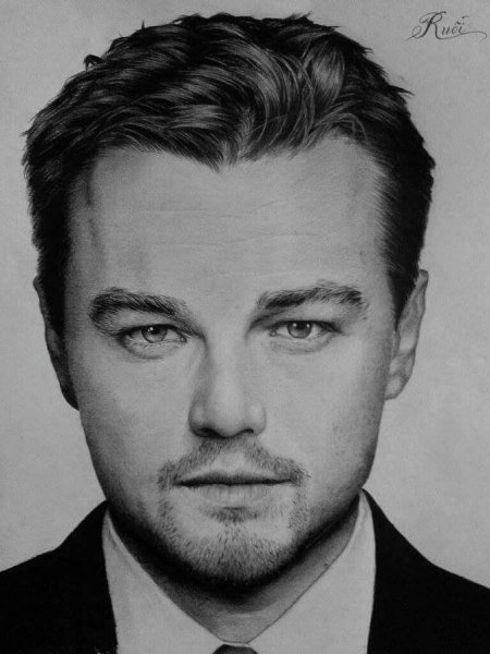 Портрет карандашом Леонардо ди Каприо молодой